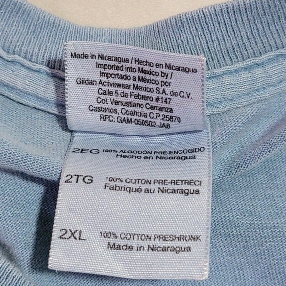 White MTNS Bucket List NH Front and Back Graphic Blue Gildan T-Shirt 2XL - Picture 4 of 5